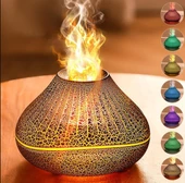 160ml Şenlik Ateşi Difüzörü Renkli Alev Nemlendirici Aromaterapi Başucu Masa Lambası - 6