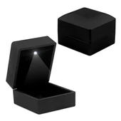 Işıklı Siyah Renk Yüzük Kutusu - 1