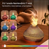 160ml Şenlik Ateşi Difüzörü Renkli Alev Nemlendirici Aromaterapi Başucu Masa Lambası - 1