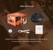 160ml Şenlik Ateşi Difüzörü Renkli Alev Nemlendirici Aromaterapi Başucu Masa Lambası - 5