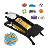 Tek Pistonlu Ayak Tipi Pompa Tekli Teker Araç Bisiklet Top Bot Lastik Şambrel Şişirme Pompası 1 Adet thumbnail 1