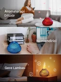 160ml Şenlik Ateşi Difüzörü Renkli Alev Nemlendirici Aromaterapi Başucu Masa Lambası - 2
