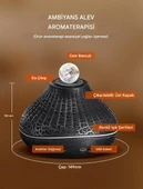 160ml Şenlik Ateşi Difüzörü Renkli Alev Nemlendirici Aromaterapi Başucu Masa Lambası - 4