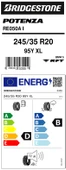 Bridgestone 245/35R20 95Y Xl Re050A Rft * D-B-72 Yaz Oto Lastiği (Üretim Yılı: 2024) - 1