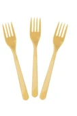 Gold Renk Plastik Çatal -25 Adet - 1