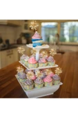 5'li Işıltılı Folyo Cupcake Süsleri - 5