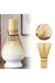 Matcha 3 Lü Set Bambu Çırpıcı,beyaz Seramik Chashaku Ve Çay Kaşığı Ile Birlikte - 3