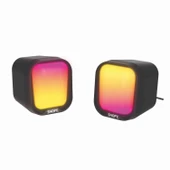 Snopy SN-87U 2.0 Mini RGB Işıklı 2Wx2CH Siyah USB Gaming Speaker Hoparlör - 1