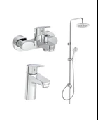 Artema Flow Round Banyo Bataryası + Flow Round Lavabo Bataryası + Artema 3c Duş Seti A45786 - 1