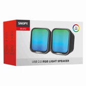 Snopy SN-87U 2.0 Mini RGB Işıklı 2Wx2CH Siyah USB Gaming Speaker Hoparlör - 2