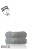 2'li Boncuk Gri El Havlusu - 50x90 Cm, 225 Gr, %100 Pamuk, Spa Ve Otel Havlusu, Günlük Kullanıma Uygun thumbnail 2