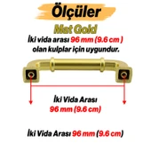 Alfa Metal Mat Gold Altın Kulp 96 mm Mobilya Çekmece Mutfak Dolabı Dolap Kapak Kulpları Kulb Kulpu thumbnail 3