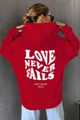 Unisex Love Never Fails Sırt Baskılı Sweatshirt thumbnail 6