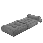 Mocca Fitilli Kadife Tek Kişilik Katlanır Yatak Katlanır Koltuk Gri Tek - 6