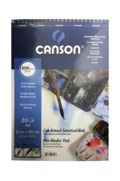 Canson Fınface 1557 Resim Blokları Çok Amaçlı 200 GR A4 20 YP Üstten Spriralli - 1