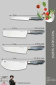 Neo Gray Serisi Mutfak Bıçak Seti Et Ekmek Sebze Salata Şef Bıçağı 4 Lü Set ( Mft-784) - 2
