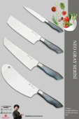 Neo Gray Serisi Mutfak Bıçak Seti Et Ekmek Sebze Salata Şef Bıçağı 4 Lü Set ( Mft-784) - 1