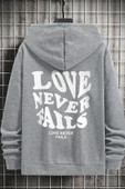 Unisex Love Never Fails Sırt Baskılı Sweatshirt thumbnail 8