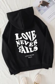 Unisex Love Never Fails Sırt Baskılı Sweatshirt thumbnail 3