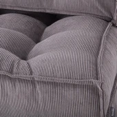 Mocca Fitilli Kadife Çift Kişilik Katlanır Yatak Katlanır Koltuk Gri Çift - 5