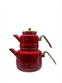 MissBetty Linea Troy Emaye Çaydanlık Takımı Kırmızı - 1