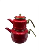 MissBetty Linea Troy Emaye Çaydanlık Takımı Kırmızı - 2