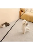 38-97 cm Uzayabilir Teleskopik Kedi Oyun Oltası Renkli Peluş Tüylü Zilli Tüy Yakalama Olta Oyuncağı - 5