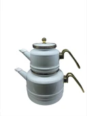 MissBetty Linea Troy Emaye Çaydanlık Takımı Beyaz - 2