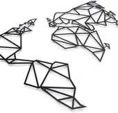 Siyah Metal  Ofis ve Ev İçin Dünya Haritası XXL 115 x 208 cm MOP-01 Duvar Tablosu  m11 - 3