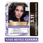 Loreal Paris Excellence Cool Creme Saç Boyası 3-11 Ekstra Küllü Koyu Kahve - 1
