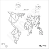 Siyah Metal  Ofis ve Ev İçin Dünya Haritası XXL 115 x 208 cm MOP-01 Duvar Tablosu  m11 - 2