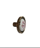PORSELEN DÜĞME KULP METAL ANTİKSARI BEYAZ  MOTİFLİ  02  / 5 ADET - 2
