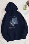 Unisex Minimal line drawing Baskılı Sweatshirt - 3