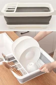 BUFFER® Lavabo Üstü Katlanır Bulaşık Kurutmalık Kaşık Bölmeli Kurutma Standı Aparatı Altlığı - 12