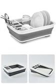 BUFFER® Lavabo Üstü Katlanır Bulaşık Kurutmalık Kaşık Bölmeli Kurutma Standı Aparatı Altlığı - 10