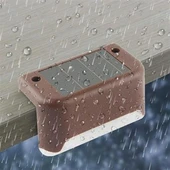 BUFFER® Solar Güneş Enerjili Şarj Edilen Köşebent Merdiven Veranda Bahçe Yolu Led Lamba Işık 4 Adet thumbnail 7