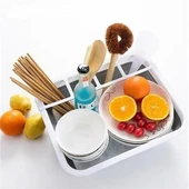 BUFFER® Lavabo Üstü Katlanır Bulaşık Kurutmalık Kaşık Bölmeli Kurutma Standı Aparatı Altlığı - 7