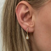 Gümüş Sallantılı Gold Damla Kadın Küpe thumbnail 2