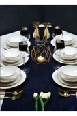 Farika Porselen Fif 24 Parça 6 Kişilik Altın Yaldız  Porselen Yemek Takımı - 2