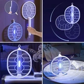 BUFFER® Sinek Öldürücü Masaüstü Olabilen Katlanabilir Şarjlı Sinek Raketi 5W 400mAh - 2