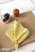 Tekli %100 Pamuk Kumaş Peçete Açık Sarı 50x50 Cm Mutfak Bezi Sofra Sunum Servis Peçetesi - 1