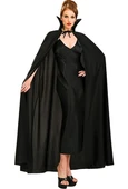 Siyah Renk Yakalı Halloween Pelerini 120 cm - 1