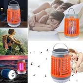 BUFFER® Askılı Solar Enerji İle Şarj Olabilen Sinek Öldürücü Kamp Feneri Işıldak - 1