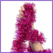 Parti İçin Sim Süs 2 Metre Uzunluk 8 cm Genişlik Fuşya Renk İthal - 2