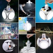 BUFFER® 5 Led'li 3 Farklı Işık Modlu Açılıp Kapanabilir Led Kanatlı Güneş Enerjili Solar Aydınlatma Asılabilir Kamp Feneri - 3