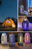 BUFFER® 2'si 1 Arada Şarjlı,Mor UV Işıklı Sinek Öldürme Aparatı ve Kamp Tipi Askılı Gece Lambası - 8