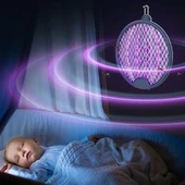 BUFFER® Asılabilen ve Masaüstü Olabilen 2W Sinek Öldürücü Mor Işıklı Raket - 2