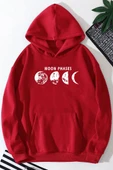 Unisex Moon Phases Baskılı Sweatshirt - 4