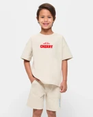 Çocuk Cherry Baskılı Pamuklu Tshirt thumbnail 2