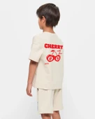 Çocuk Cherry Baskılı Pamuklu Tshirt thumbnail 1